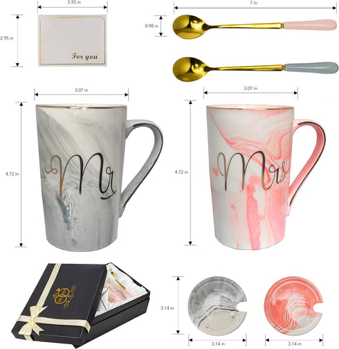 Mr And Mrs Mugs Set Engagement / Anniversary Gift For Couples